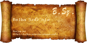 Belba Szénia névjegykártya